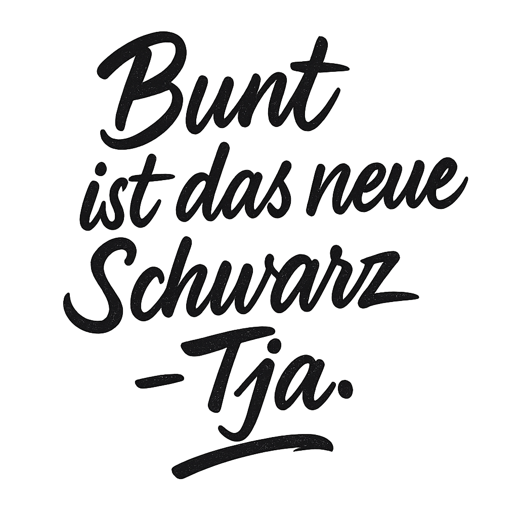Bunt ist das neue Schwarz – Tja.