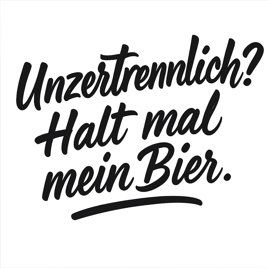 Unzertrennlich? Halt mal mein Bier.