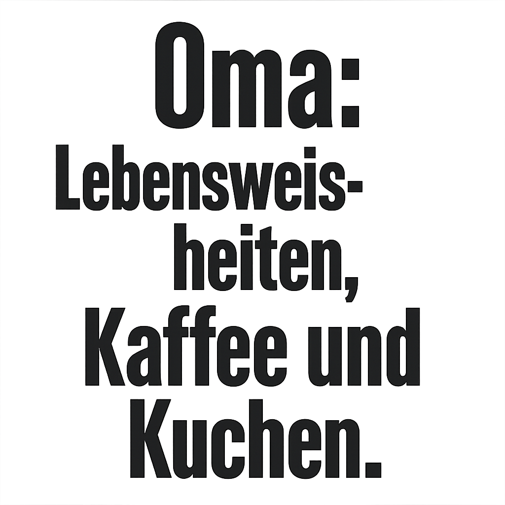 Oma: Lebensweisheiten, Kaffee und Kuchen.