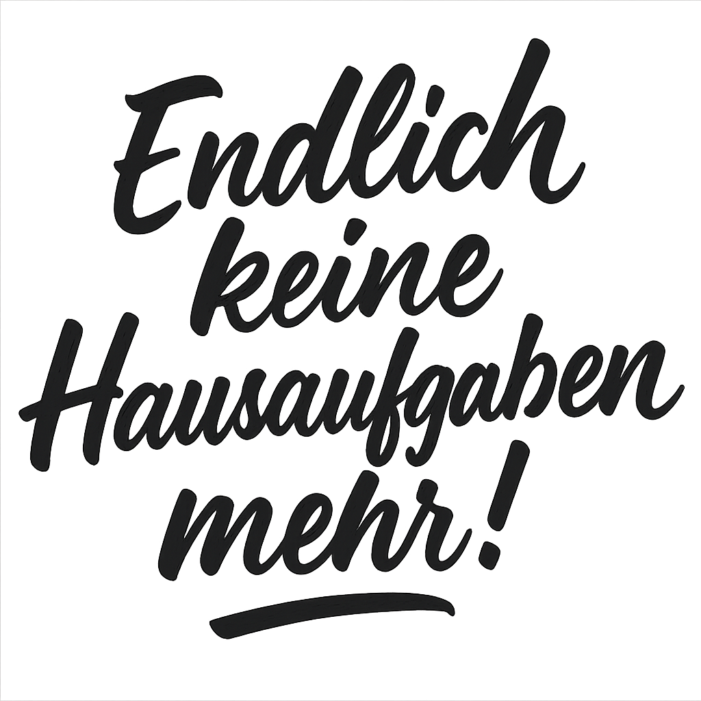 Endlich keine Hausaufgaben mehr!