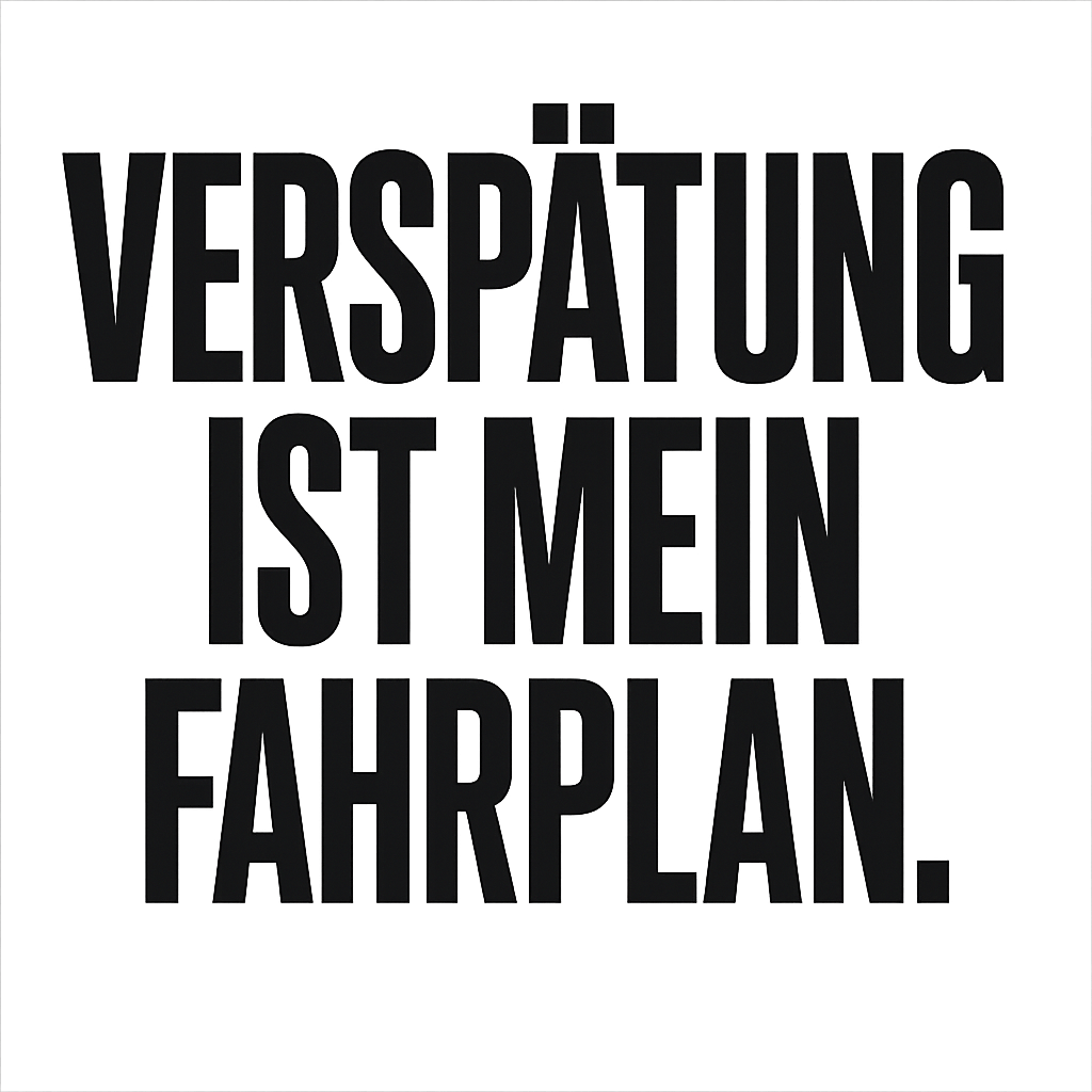 Verspätung ist mein Fahrplan.