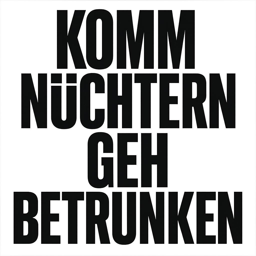Komm nüchtern geh betrunken