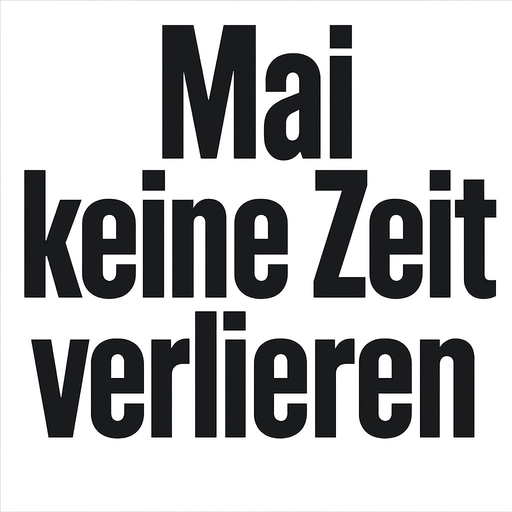 Mai keine Zeit verlieren