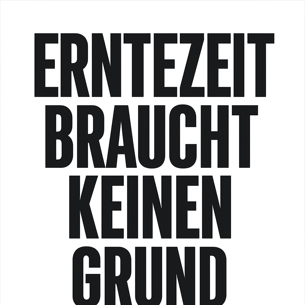 Erntezeit braucht keinen Grund