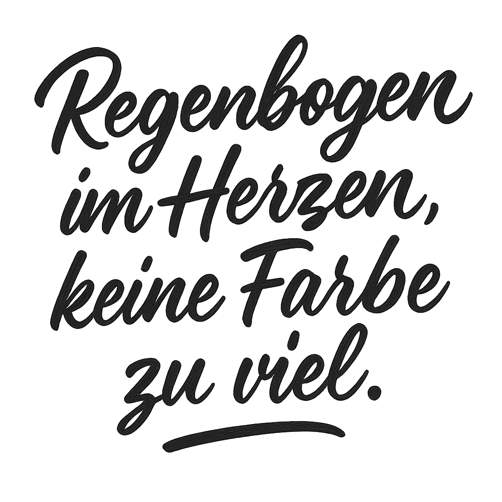 Regenbogen im Herzen, keine Farbe zu viel.