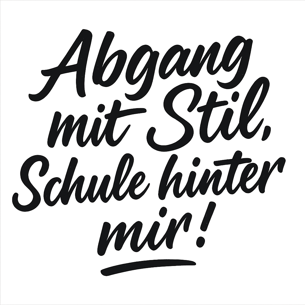 Abgang mit Stil, Schule hinter mir!