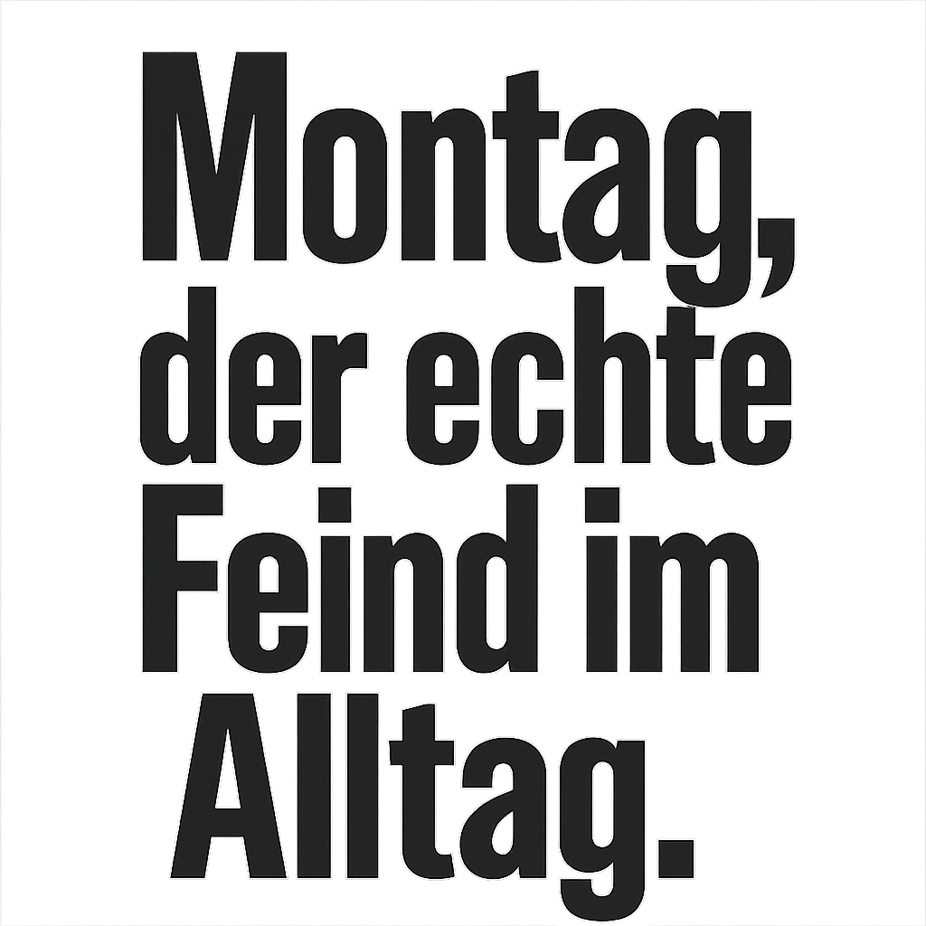 Montag, der echte Feind im Alltag.