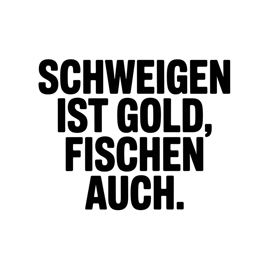 Schweigen ist Gold, Fischen auch.